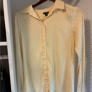 Ann Taylor Women’s Yellow Patterned Shirt